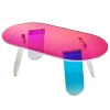 VEVOR Acrylic Coffee Table, Iridescent Acrylic End Table, 13.8 inch high Colorful Acrylic Side Table, for Coffee, Drink, Food, Snack used in Living Room, Courtyard, Terrace