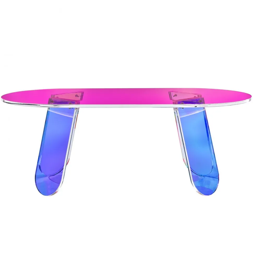 VEVOR Acrylic Coffee Table, Iridescent Acrylic End Table, 13.8 inch high Colorful Acrylic Side Table, for Coffee, Drink, Food, Snack used in Living Room, Courtyard, Terrace