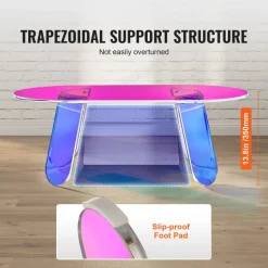 VEVOR Acrylic Coffee Table, Iridescent Acrylic End Table, 13.8 inch high Colorful Acrylic Side Table, for Coffee, Drink, Food, Snack used in Living Room, Courtyard, Terrace