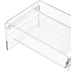 VEVOR Acrylic Coffee Table, 2 Tiers Center Table with Storage Shelf, Modern Rectangle Acrylic Coffee Desk, Ideal for Dining Room, Kitchen Island, Restaurant, Office, 19.7 x 31.5 x 15 in (Clear)