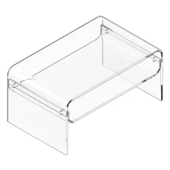 VEVOR Acrylic Coffee Table, 2 Tiers Center Table with Storage Shelf, Modern Rectangle Acrylic Coffee Desk, Ideal for Dining Room, Kitchen Island, Restaurant, Office, 19.7 x 31.5 x 15 in (Clear)