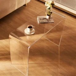 VEVOR Acrylic Console Table, Clear Acrylic End Table, Transparent Acrylic Side Table 37.95x15x29.13 inch, for Foyer, Living Room, Dining Room