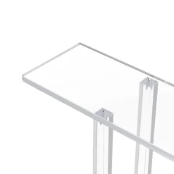 VEVOR Acrylic Console Table, 2 Tiers Narrow Side Desk with Bottom Open Storage, Modern Rectangle Acrylic End Table, Transparent Entry Desk for Foyer, Hallway, Living Room, 7.6 x 39.4 x 31.5 in (Clear)