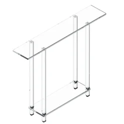 VEVOR Acrylic Console Table, 2 Tiers Narrow Side Desk with Bottom Open Storage, Modern Rectangle Acrylic End Table, Transparent Entry Desk for Foyer, Hallway, Living Room, 7.6 x 39.4 x 31.5 in (Clear)