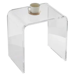 VEVOR Acrylic End Table, C-Shaped Lucite Side Table, Clear Acrylic Side Table for Drink, Food, Snack used in Living Room, Bedroom, and Study