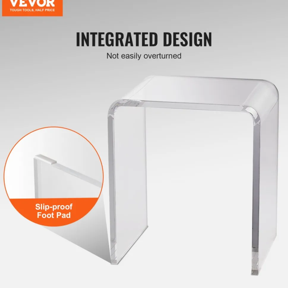 VEVOR Acrylic End Table, 2 pcs C-Shaped Lucite Side Tables, Clear Acrylic Side Table for Drink, Food, Snack used in Living Room, Bedroom, and Study