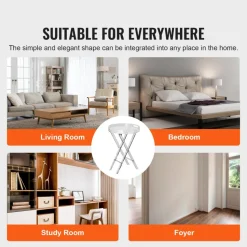 VEVOR Acrylic Folding Tray Table, Acrylic End Table with Folding X Leg, Clear Acrylic Side Table for Coffee, Drink, Food, Snack used in Living Room, Bedroom, and Study