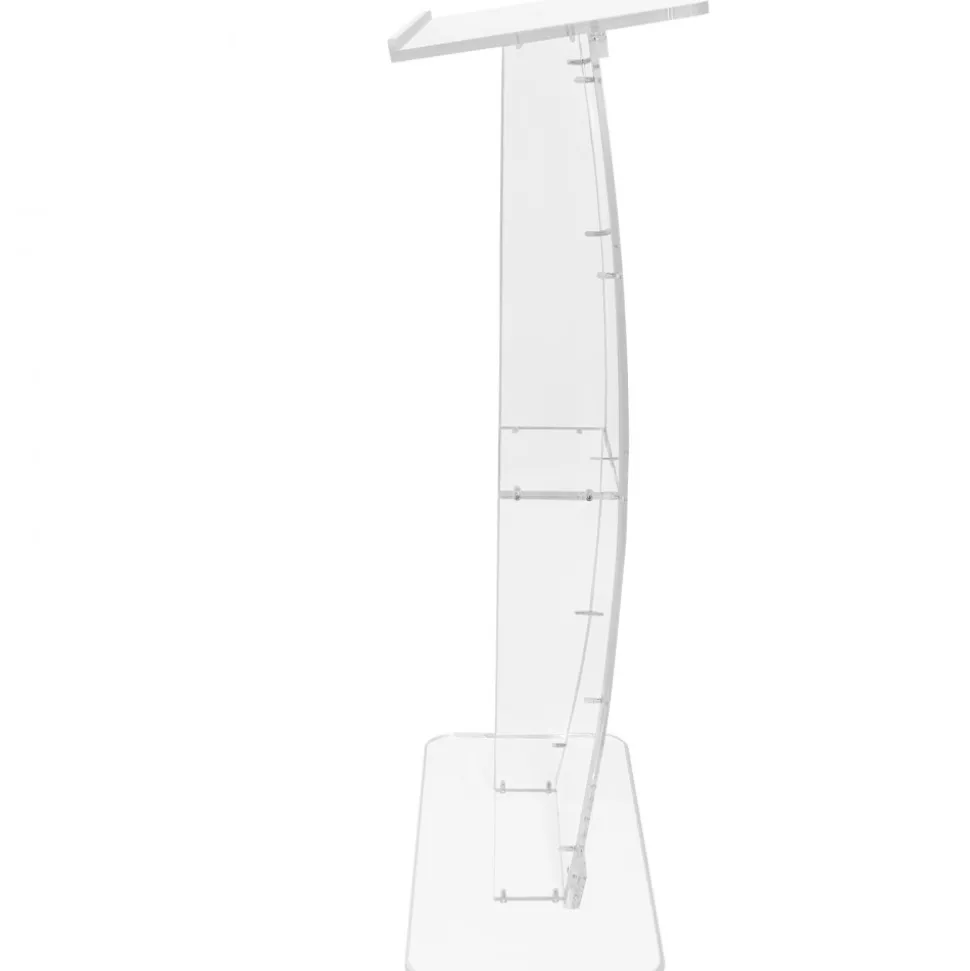 VEVOR Acrylic Podium, 47" Clear Acrylic Podium Stand with Wide Reading Surface & Storage Shelf, Floor-standing Clear Pulpits Acrylic for Church Office School