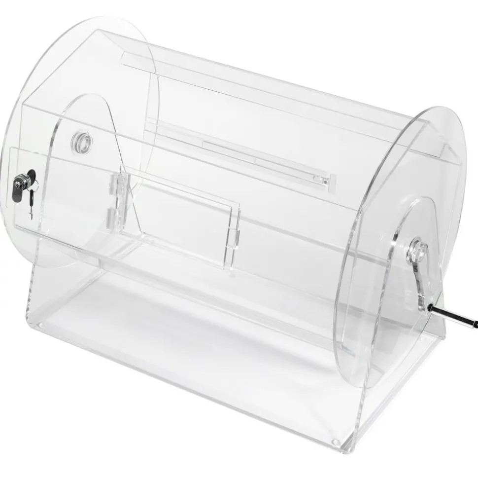 VEVOR Acrylic Raffle Drum,Professional Raffle Ticket Spinning Cage with 2 Keys, Transparent Lottery Spinning Drawing, Holds 10000 Tickets or 300 Raffle Balls, Raffle Ticket Box for Lottery Games Bing