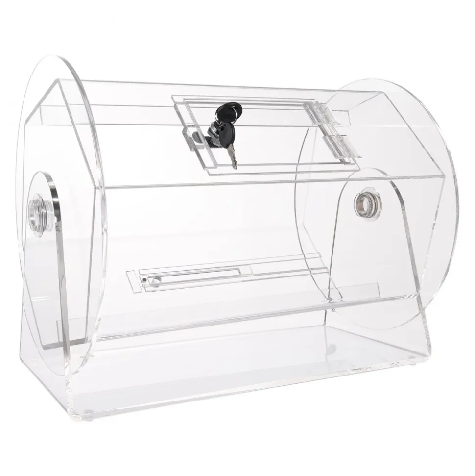 VEVOR Acrylic Raffle Drum,Professional Raffle Ticket Spinning Cage with 2 Keys, Transparent Lottery Spinning Drawing, Holds 5000 Tickets or 200 Raffle Balls, Raffle Ticket Box for Lottery Games Bingo
