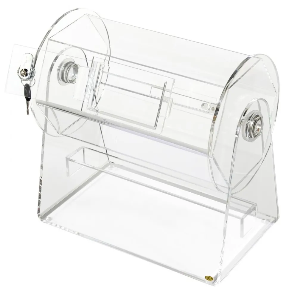 VEVOR Acrylic Raffle Drum, Professional Raffle Ticket Spinning Cage with 2 Keys, Transparent Lottery Spinning Drawing, Holds 2500 Tickets or 100 Raffle Balls,Raffle Ticket Box for Lottery Games Bingo