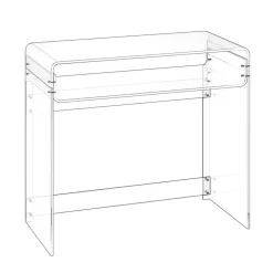 VEVOR Acrylic Table, 2 Tiers Clear Office Desk with Monitor Stand, Acrylic Study Computer Desk, Modern Side End Table Nightstand for Bedroom, Office, Study, Cloakroom, 19.7 x 31.5 x 34.7 in (Clear)