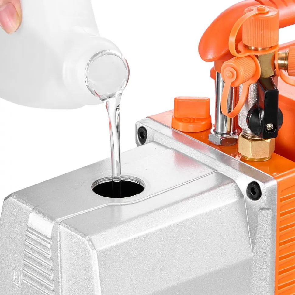 VEVOR AC Vacuum Pump and Gauge Set, 7 CFM 3/4 HP, Two Stage Rotary Vane HVAC Vacuum Pump, A/C Manifold Gauge Kit, for R134a R22 R410a, with Leak Detector Carry Bag Hose, for Auto HVAC Air Conditioning