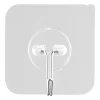 VEVOR Adhesive Hooks, 12 Pack Self-Adhesive Towel Coat Hooks, Heavy-Duty Wall Hook Hold 15 lbs (Max), Stainless Steel Sticky Hanger, for Bathroom, Kitchen, Hanging Towel, Coat & Keys (Transparent)