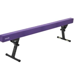 VEVOR Adjustable Balane Beam for Kids, 8FT Gymnastics Beam, High and Low Floor Beams of 5 Adjustable Heights for All Gymnastic Levels, Professional Gymnastic Equipment for Home and Gym Center, Purple