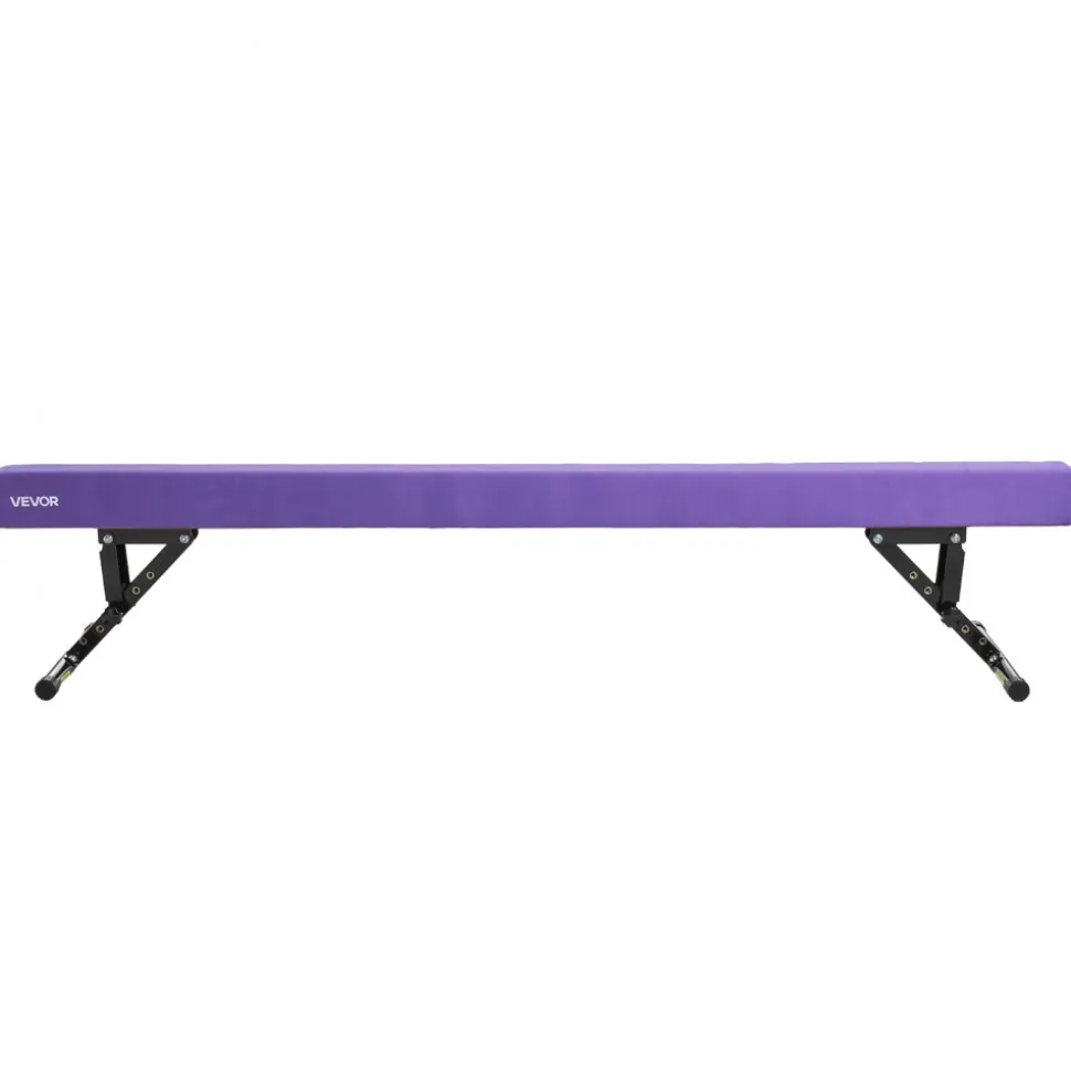 VEVOR Adjustable Balane Beam for Kids, 8FT Gymnastics Beam, High and Low Floor Beams of 5 Adjustable Heights for All Gymnastic Levels, Professional Gymnastic Equipment for Home and Gym Center, Purple