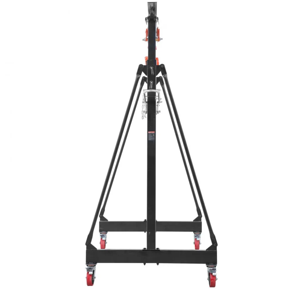 VEVOR Adjustable Gantry Crane, 4400 lbs Capacity, Portable Shop Lift Hoist with 99.6-146.9 in Height Adjustable, Manual Trolley, Hoist, Sling, Shackles, Hooks, for Garage Factory Warehouse Auto Repair