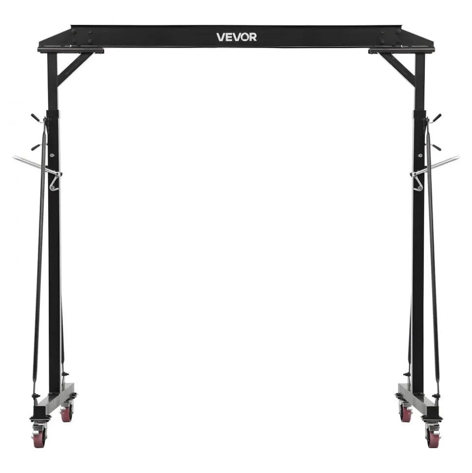 VEVOR Adjustable Gantry Crane, 2200 lbs Capacity, Portable Shop Lift Hoist with 95.7" to 142.9" Height Adjustable, Locking Wheels, Steel Construction, for Factory, Warehouse, Auto Repair, Frame Only
