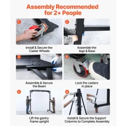 VEVOR Adjustable Gantry Crane, 2200 lbs Capacity, Portable Shop Lift Hoist with 95.7