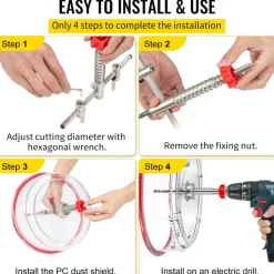 VEVOR Adjustable Hole Saw Cutter Kit, 1-5/8