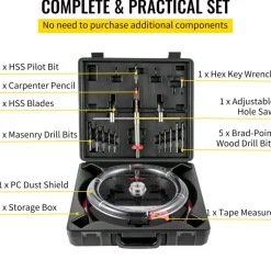 VEVOR Adjustable Hole Saw Cutter Kit, 1-5/8