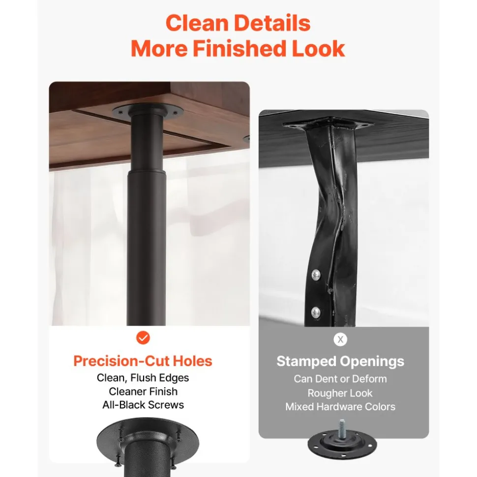 VEVOR Adjustable Table Legs, 28-43.3 in Steel Furniture Legs, 1200 lbs Max Load Heavy Duty, Quick Installation, Ideal for Home Office Desk DIY, Coffee Dinner Bar Tables, Workbenches, Set of 4, Black