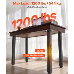 VEVOR Adjustable Table Legs, 24-40 in Square Steel Furniture Legs, 1200 lbs Max Load Heavy Duty, Quick Installation, Ideal for Home Office Desk DIY, Coffee Dinner Bar Tables, Workbenches, 4 PCS, Black