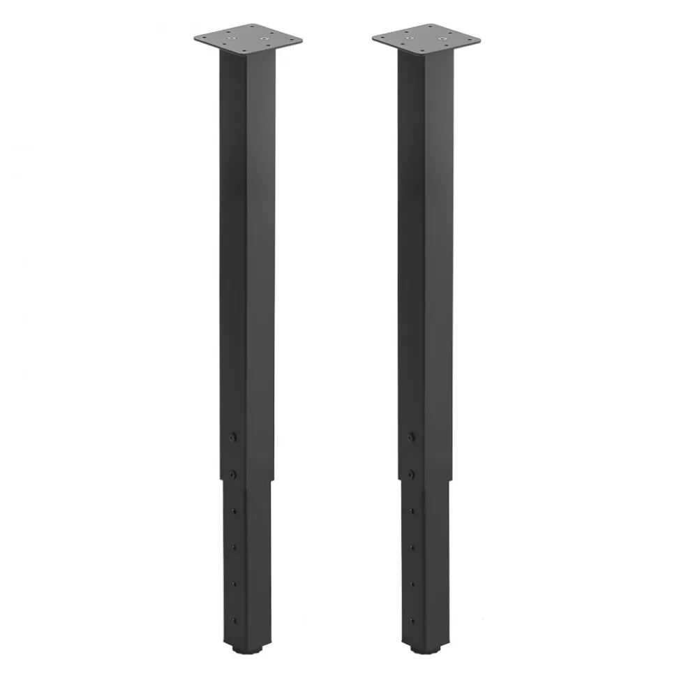 VEVOR Adjustable Table Legs, 24-40 in Square Steel Furniture Legs, 1200 lbs Max Load Heavy Duty, Quick Installation, Ideal for Home Office Desk DIY, Coffee Dinner Bar Tables, Workbenches, 4 PCS, Black