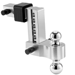 VEVOR Adjustable Trailer Hitch, 6-Inch Drop Hitch, Tri-Ball Mount for 2-Inch Hitch Receiver, Trailer Ball Size 1-7/8