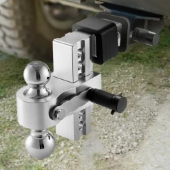 VEVOR Adjustable Trailer Hitch, 6-Inch Drop Hitch, Tri-Ball Mount for 2-Inch Hitch Receiver, Trailer Ball Size 1-7/8