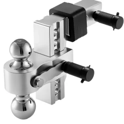 VEVOR Adjustable Trailer Hitch, 6-Inch Drop Hitch, Tri-Ball Mount for 2-Inch Hitch Receiver, Trailer Ball Size 1-7/8