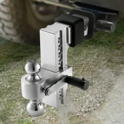VEVOR Adjustable Trailer Hitch, 8-Inch Drop Hitch, Tri-Ball Mount for 2.5-Inch Hitch Receiver, Trailer Ball Size 1-7/8
