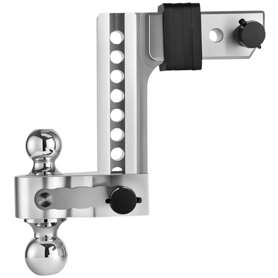VEVOR Adjustable Trailer Hitch, 8-Inch Drop Hitch, Tri-Ball Mount for 2.5-Inch Hitch Receiver, Trailer Ball Size 1-7/8", 2" & 2-5/16", Max 18500 lbs Ball Hitch, Towing Hitch for RVs, ATVs, and Trucks