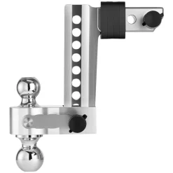 VEVOR Adjustable Trailer Hitch, 8-Inch Drop Hitch, Tri-Ball Mount for 2-Inch Hitch Receiver, Trailer Ball Size 1-7/8