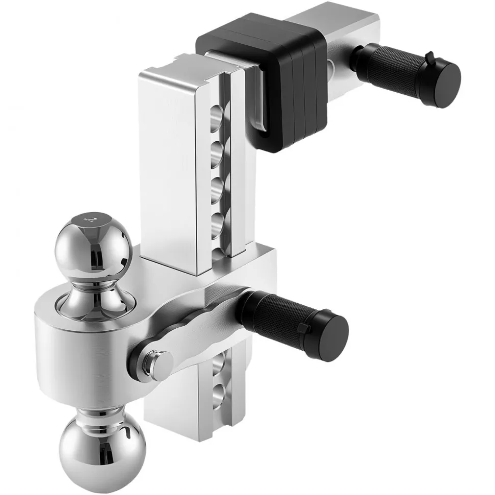 VEVOR Adjustable Trailer Hitch, 8-Inch Drop Hitch, Tri-Ball Mount for 2-Inch Hitch Receiver, Trailer Ball Size 1-7/8", 2" and 2-5/16", Max 15000 lbs Ball Hitch, Towing Hitch for RVs, ATVs, and Trucks