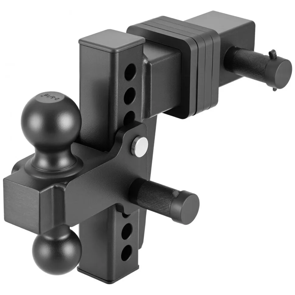 VEVOR Adjustable Trailer Hitch, Fit 2.5 Inch Receiver, Trailer Hitch Mount with 2 Inch & 2-5/16 Inch Balls, 28000 lbs GTW, 6 Inch Drop, Towing Ball Mounts for RVs, Off-Road Vehicles and Trucks, Black