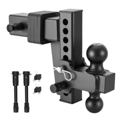 VEVOR Adjustable Trailer Hitch, Fit 2.5 Inch Receiver, Trailer Hitch Mount with 2 Inch & 2-5/16 Inch Balls, 28000 lbs GTW, 6 Inch Drop, Towing Ball Mounts for RVs, Off-Road Vehicles and Trucks, Black