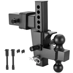 VEVOR Adjustable Trailer Hitch, Fit 2.5 Inch Receiver, Trailer Hitch Mount with 2 Inch & 2-5/16 Inch Balls, 21000 lbs GTW, 9 Inch Drop, Towing Ball Mounts for RVs, Off-Road Vehicles and Trucks, Black