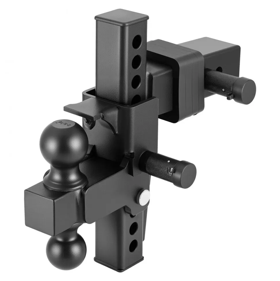 VEVOR Adjustable Trailer Hitch, Fit 2.5 Inch Receiver, Trailer Hitch Mount with 2 Inch & 2-5/16 Inch Balls, 21000 lbs GTW, 9 Inch Drop, Towing Ball Mounts for RVs, Off-Road Vehicles and Trucks, Black
