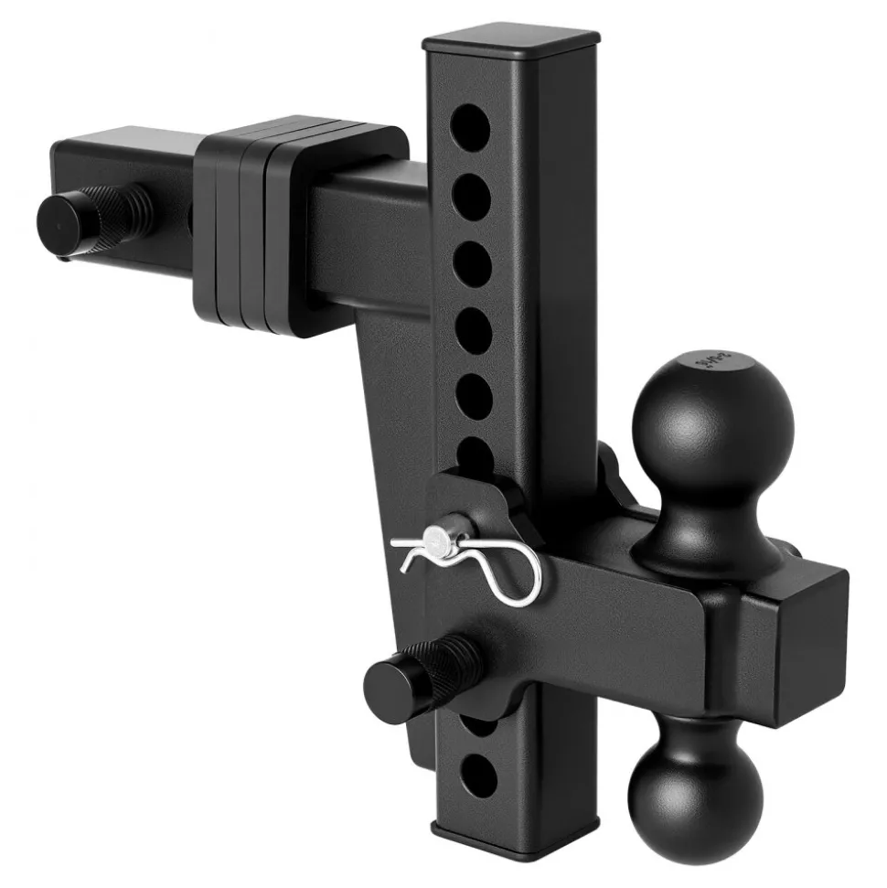 VEVOR Adjustable Trailer Hitch, Fit 2 Inch Receiver, Trailer Hitch Mount with 2 Inch & 2-5/16 Inch Balls, 18500 lbs GTW, 8 Inch Drop, Towing Ball Mounts for RVs, Off-Road Vehicles and Trucks, Black
