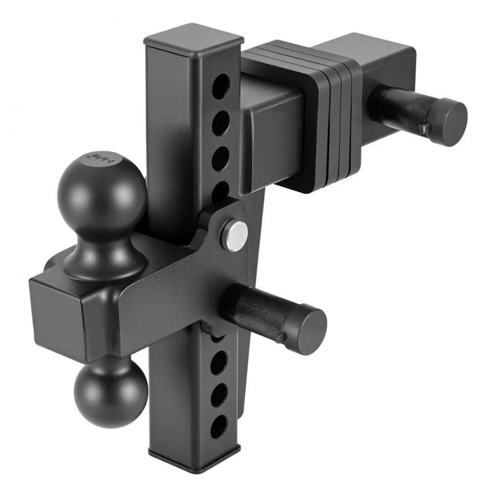 VEVOR Adjustable Trailer Hitch, Fit 2.5 Inch Receiver, Trailer Hitch Mount with 2 Inch & 2-5/16 Inch Balls, 28000 lbs GTW, 8 Inch Drop, Towing Ball Mounts for RVs, Off-Road Vehicles and Trucks, Black