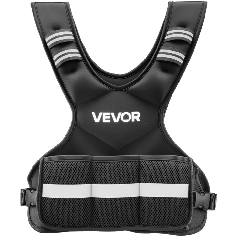 VEVOR Adjustable Weighted Vest, 4-10 lbs Comfortable X-Shape Body Weight Vest Set with 6 Weight Packs and Reflective Stripe, for Men Women, Workout Equipment for Strength Training Running Jogging