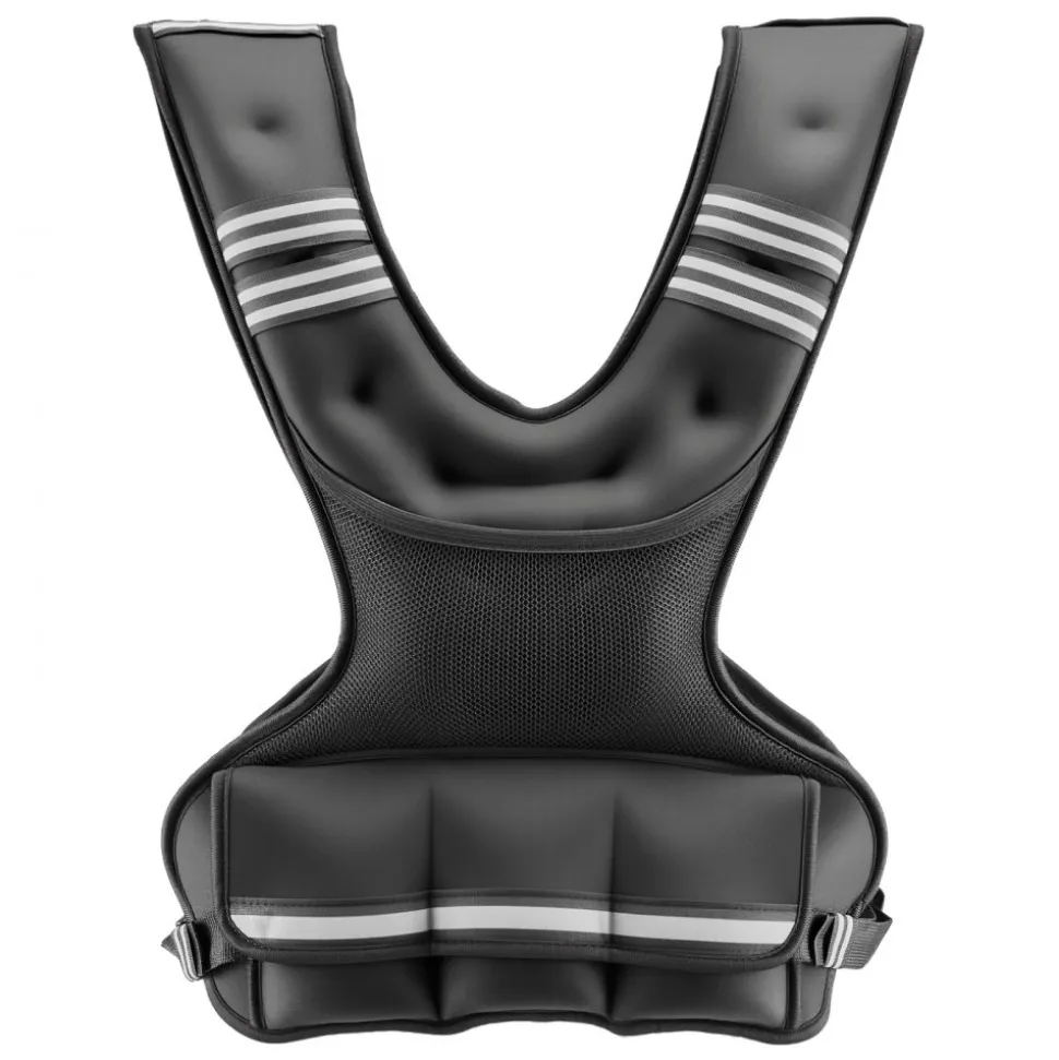VEVOR Adjustable Weighted Vest, 20-32 lbs Comfortable X-Shape Body Weight Vest Set with 6 Weight Packs and Reflective Stripe, for Men Women, Workout Equipment for Strength Training Running Jogging