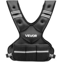 VEVOR Adjustable Weighted Vest, 20-32 lbs Comfortable X-Shape Body Weight Vest Set with 6 Weight Packs and Reflective Stripe, for Men Women, Workout Equipment for Strength Training Running Jogging