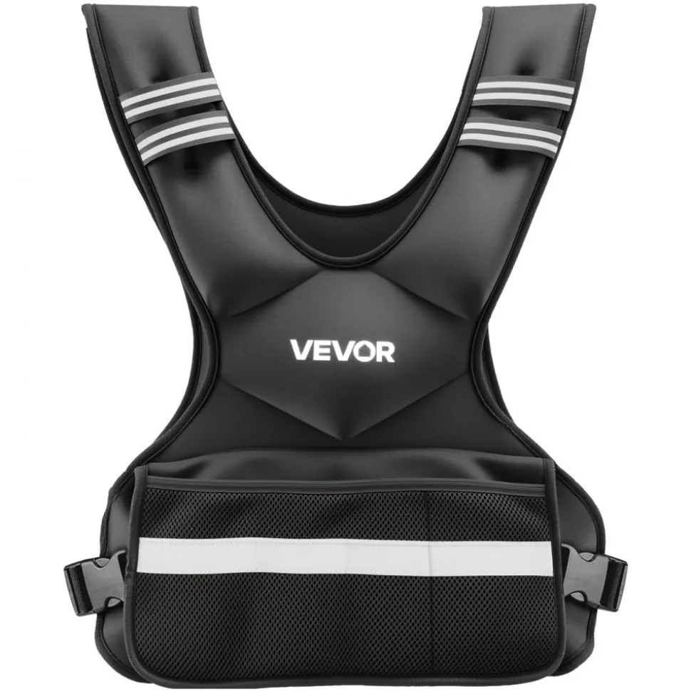 VEVOR Adjustable Weighted Vest, 24-40 lbs Comfortable X-Shape Body Weight Vest Set with 8 Weight Packs and Reflective Stripe, for Men Women, Workout Equipment for Strength Training Running Jogging