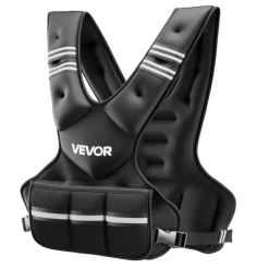 VEVOR Adjustable Weighted Vest, 11-20lb Weight Vest with 6 Ironsand Weights and  Reflective Stripe, Body Weight Vest Exercise Set for Men Women, Workout Equipment for Strength Training Running Jogging