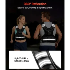 VEVOR Adjustable Weighted Vest, 11-20lb Weight Vest with 6 Ironsand Weights and  Reflective Stripe, Body Weight Vest Exercise Set for Men Women, Workout Equipment for Strength Training Running Jogging