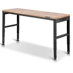 VEVOR Adjustable Workbench, 2000 lbs Capacity, 61 x 20-inch Heavy Duty Work Bench with 27.1-36 Inches Height Adjustment, Garage Workbench with Power Outlets, Suitable for Office, Garage, Workshop