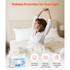 VEVOR Adult Incontinence Underwear, High Absorbent Protective Underwear for Men & Women, Disposable Adult Pull-ups Diapers with Leakproof Leg Cuff & Wetness Indicator - M Size, 64 Count (4 Pack of 16)