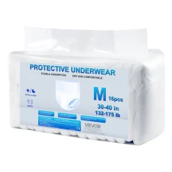 VEVOR Adult Incontinence Underwear, High Absorbent Protective Underwear for Men & Women, Disposable Adult Pull-ups Diapers with Leakproof Leg Cuff & Wetness Indicator - M Size, 64 Count (4 Pack of 16)